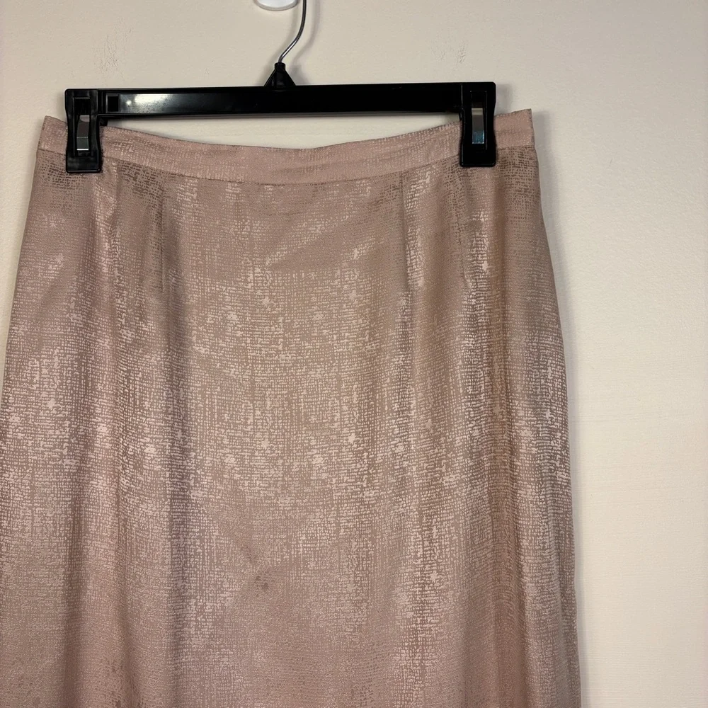 Vintage Blush Pink 100% Silk Maxi Skirt Elegant Romantic Classic - Picture 2 of 6